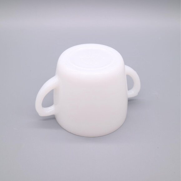 Anchor Hocking Fire King Golden Wheat Milk Glass Double Handled Mug Sugar Bowl - Picture 4 of 4